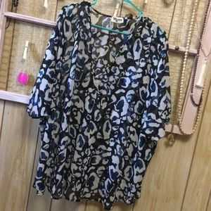 SMYM Blue Leopard Print Tunic